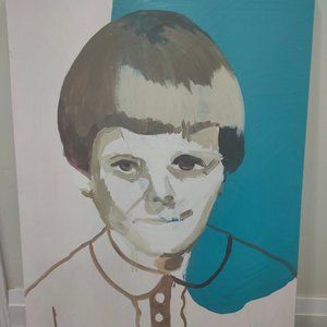 Exquisite Boy Portrait Painting on Wood - 24" x 36"
